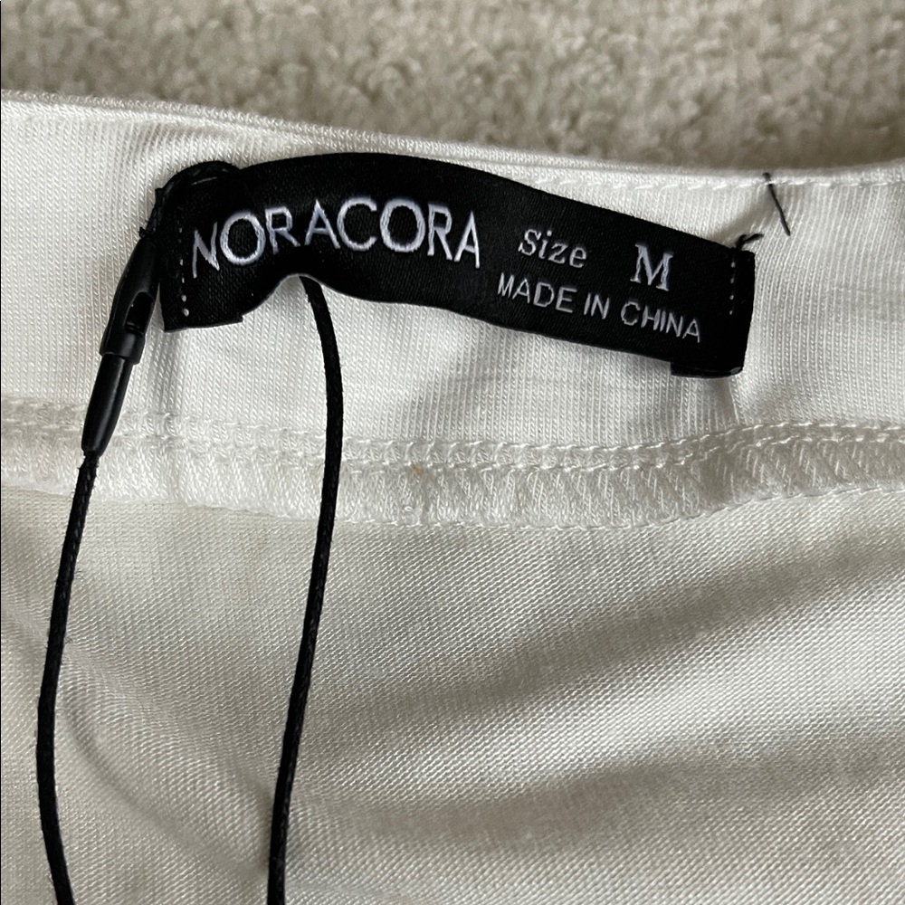 NORACORA Women's White Cold Shoulder Top - Picture 5 of 5
